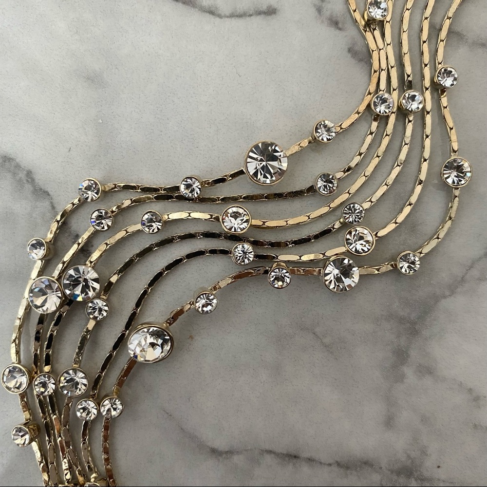 Givenchy Gold-Tone Crystal Multi-Row Flex Bracelet